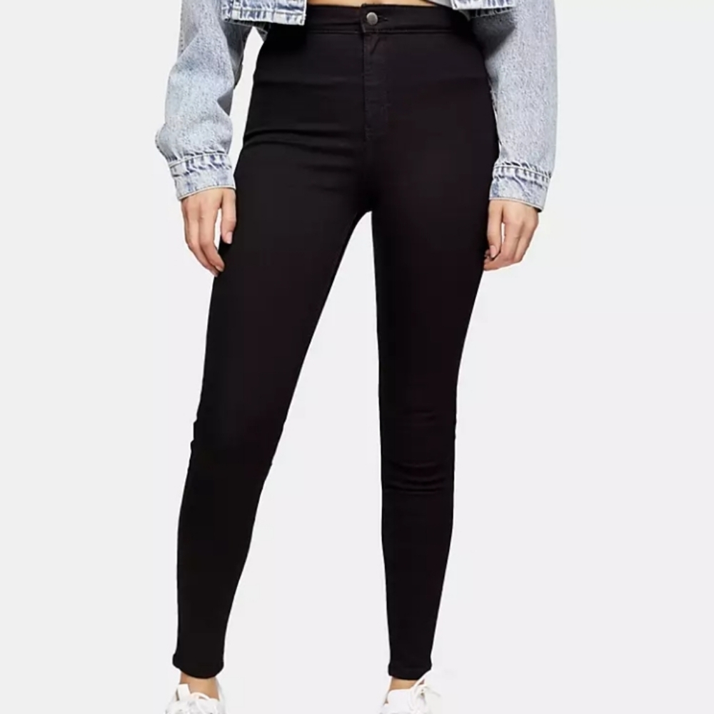 TOPSHOP HIGH WAIST BLACK NWOT JONI JEANS SIZE 31